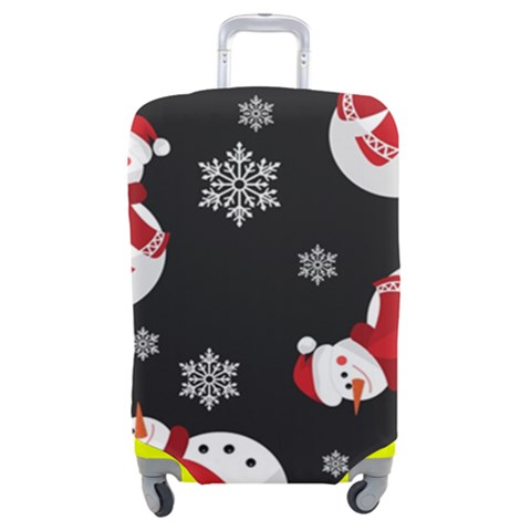 Christmas Texture, Retro Background With Snowmen Luggage Cover (Medium) from ArtsNow.com