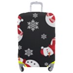 Christmas Texture, Retro Background With Snowmen Luggage Cover (Medium)