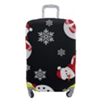 Christmas Texture, Retro Background With Snowmen Luggage Cover (Small)