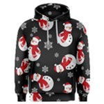 Christmas Texture, Retro Background With Snowmen Men s Overhead Hoodie