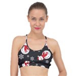 Christmas Texture, Retro Background With Snowmen Basic Training Sports Bra