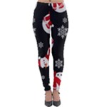 Christmas Texture, Retro Background With Snowmen Lightweight Velour Leggings