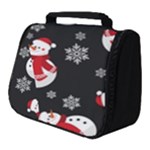 Christmas Texture, Retro Background With Snowmen Full Print Travel Pouch (Small)