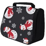 Christmas Texture, Retro Background With Snowmen Full Print Travel Pouch (Big)