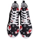 Christmas Texture, Retro Background With Snowmen Men s Lightweight High Top Sneakers