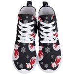 Christmas Texture, Retro Background With Snowmen Women s Lightweight High Top Sneakers