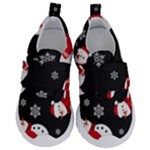 Christmas Texture, Retro Background With Snowmen Kids  Velcro No Lace Shoes