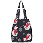 Christmas Texture, Retro Background With Snowmen Center Zip Backpack