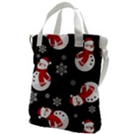 Christmas Texture, Retro Background With Snowmen Canvas Messenger Bag