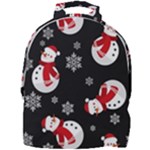 Christmas Texture, Retro Background With Snowmen Mini Full Print Backpack