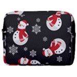 Christmas Texture, Retro Background With Snowmen Make Up Pouch (Large)