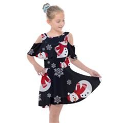 Kids  Shoulder Cutout Chiffon Dress 