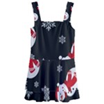 Christmas Texture, Retro Background With Snowmen Kids  Layered Skirt Swimsuit