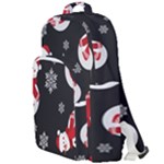 Christmas Texture, Retro Background With Snowmen Double Compartment Backpack