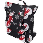 Christmas Texture, Retro Background With Snowmen Buckle Up Backpack