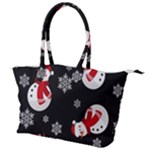 Christmas Texture, Retro Background With Snowmen Canvas Shoulder Bag