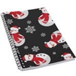 Christmas Texture, Retro Background With Snowmen 5.5  x 8.5  Notebook