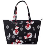 Christmas Texture, Retro Background With Snowmen Back Pocket Shoulder Bag 