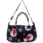 Christmas Texture, Retro Background With Snowmen Removable Strap Handbag