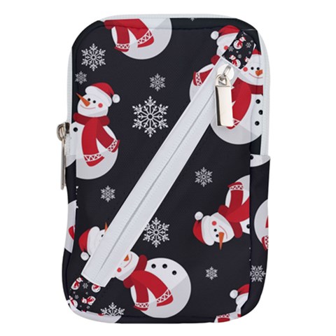 Christmas Texture, Retro Background With Snowmen Belt Pouch Bag (Large) from ArtsNow.com