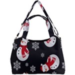 Christmas Texture, Retro Background With Snowmen Double Compartment Shoulder Bag