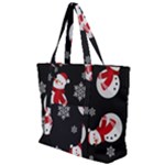 Christmas Texture, Retro Background With Snowmen Zip Up Canvas Bag