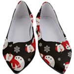 Christmas Texture, Retro Background With Snowmen Women s Block Heels 