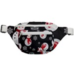 Christmas Texture, Retro Background With Snowmen Fanny Pack