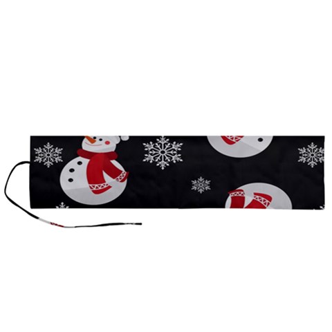 Christmas Texture, Retro Background With Snowmen Roll Up Canvas Pencil Holder (L) from ArtsNow.com