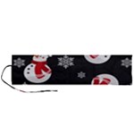 Christmas Texture, Retro Background With Snowmen Roll Up Canvas Pencil Holder (L)