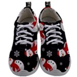 Christmas Texture, Retro Background With Snowmen Mens Athletic Shoes