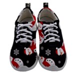 Christmas Texture, Retro Background With Snowmen Women Athletic Shoes