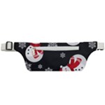 Christmas Texture, Retro Background With Snowmen Active Waist Bag