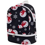 Christmas Texture, Retro Background With Snowmen Zip Bottom Backpack