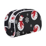 Christmas Texture, Retro Background With Snowmen Make Up Case (Small)