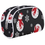 Christmas Texture, Retro Background With Snowmen Make Up Case (Medium)