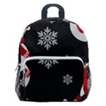 Christmas Texture, Retro Background With Snowmen Kids  Age 5-10 Lightweight School Backpack with Side Pockets