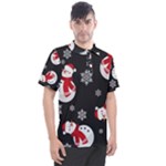 Christmas Texture, Retro Background With Snowmen Men s Polo T-Shirt