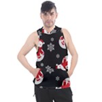 Christmas Texture, Retro Background With Snowmen Men s Sleeveless Hoodie