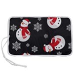 Christmas Texture, Retro Background With Snowmen Pen Storage Case (S)