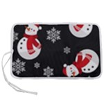 Christmas Texture, Retro Background With Snowmen Pen Storage Case (M)