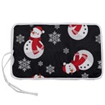 Christmas Texture, Retro Background With Snowmen Pen Storage Case (L)