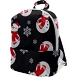 Christmas Texture, Retro Background With Snowmen Zip Up Backpack