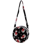 Christmas Texture, Retro Background With Snowmen Crossbody Circle Bag