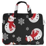 Christmas Texture, Retro Background With Snowmen MacBook Pro 13  Double Pocket Laptop Bag