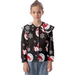 Christmas Texture, Retro Background With Snowmen Kids  Peter Pan Collar Blouse