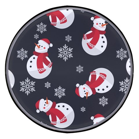 Christmas Texture, Retro Background With Snowmen Wireless Fast Charger(Black) from ArtsNow.com