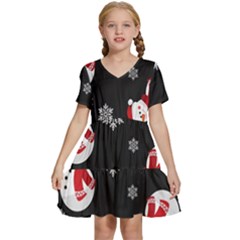 Kids  Short Sleeve Tiered Mini Dress 