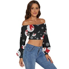 Long Sleeve Crinkled Weave Crop Top 