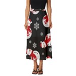 Christmas Texture, Retro Background With Snowmen Classic Midi Chiffon Skirt